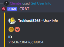 The Golden Purplet coin badge in an embed showing the user&#39;s info.